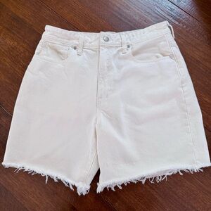 Madewell Baggy Jean Shorts Tile White 30